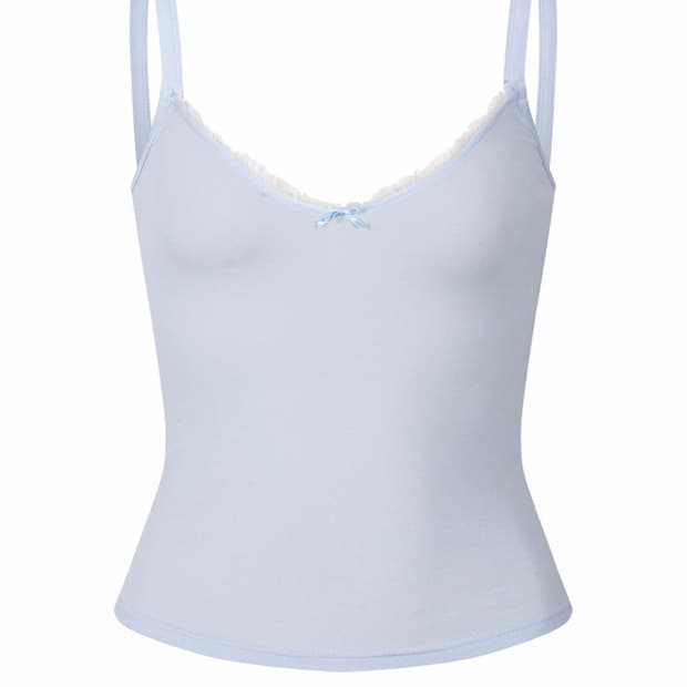 플리즈노팔로우 지니 레이스 탑 베이비블루