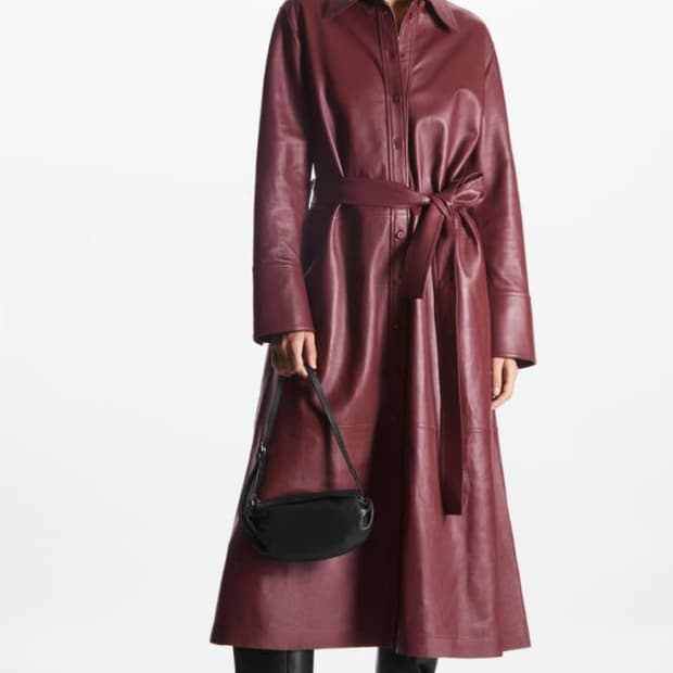 COS 벨티드 레더 미디 셔츠 드레스