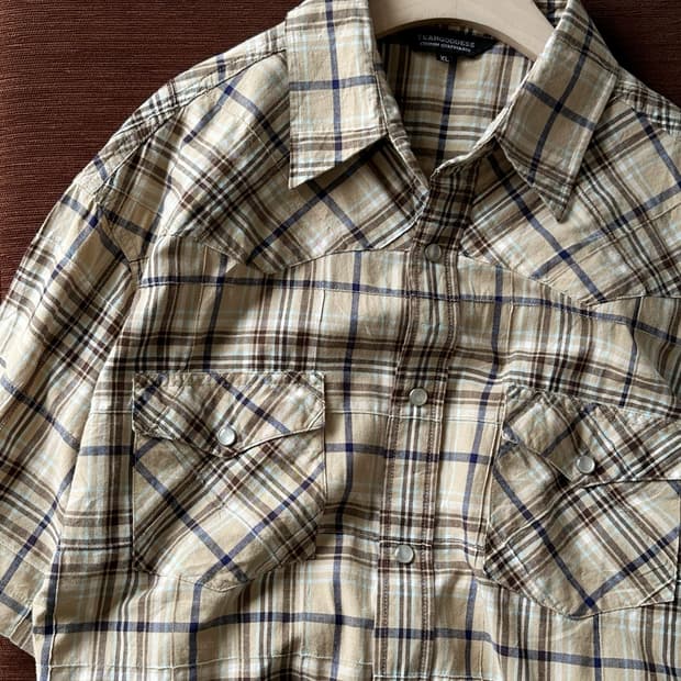 Cotton patchwork design western shirt
