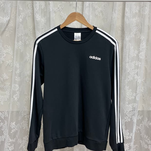 L) 아디다스 3S 맨투맨 블랙