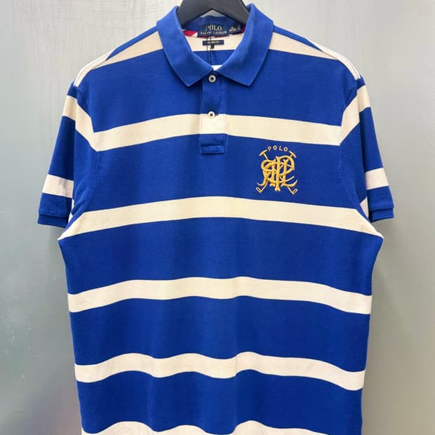 Polo 폴로 랄프로렌 크레스트 스트라이프 반팔 카라 티셔츠