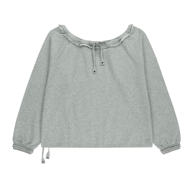 코이세이오 드로우스트링 롱슬리브 멜란지그레이 1사이즈