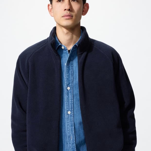 유니클로 후리스풀집재킷 네이비 XL