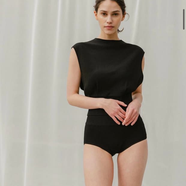 플라주 니트 하이넥 스윔 세트 수영복 새제품