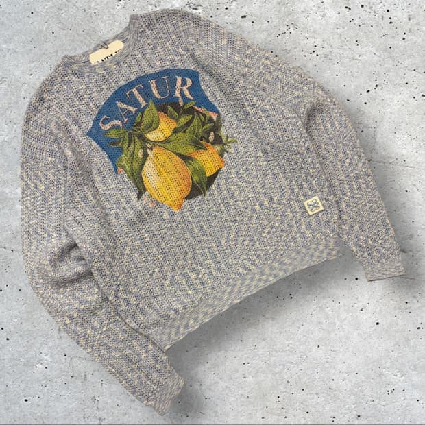 [95] SATUR 세터 코스트 시트론 레몬 프린팅 니트 스웨터 C966