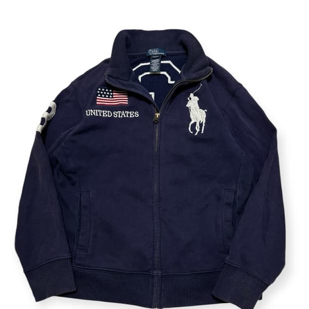 폴로 빅포니 USA 성조기 네이비 집업