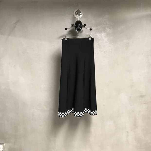 알렉산더왕 체커보드 블랙 롱 스커트 XS