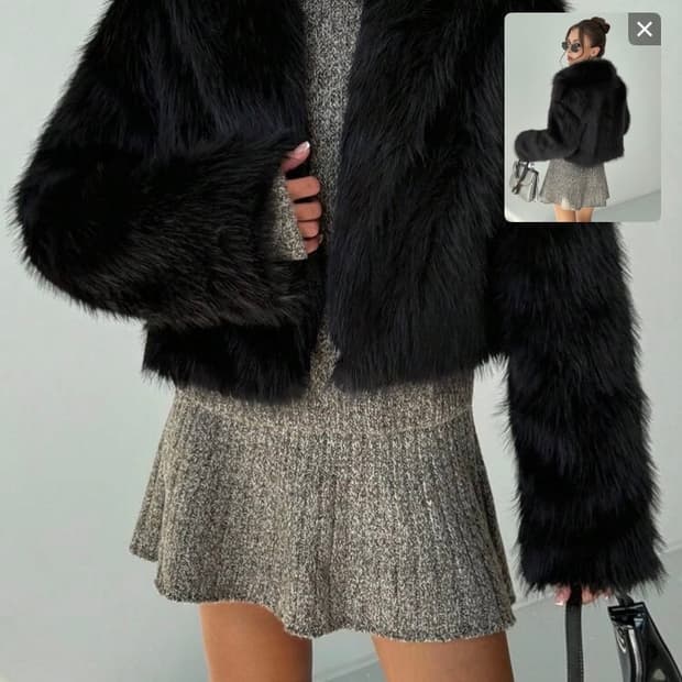 퍼자켓 블랙 퍼 갸루