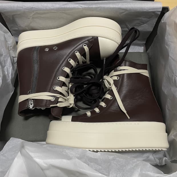 [36] 릭오웬스 메가범퍼 라몬즈 하이 브라운 밀크