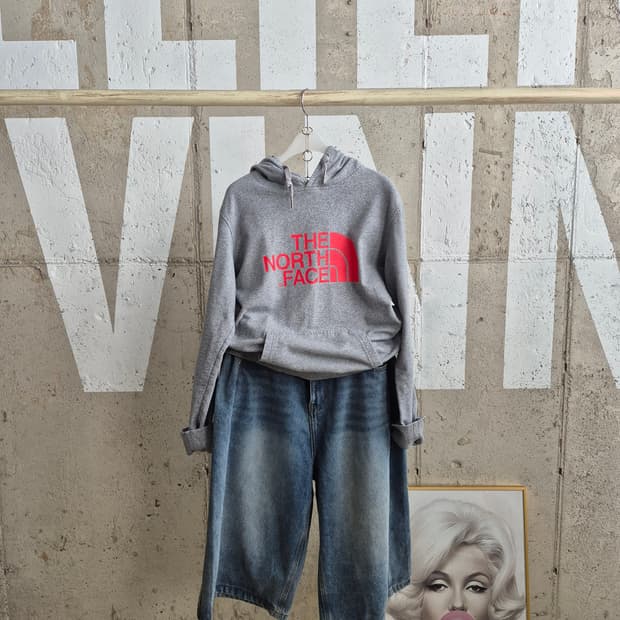 노스페이스 레드로고 후드맨투맨(TS