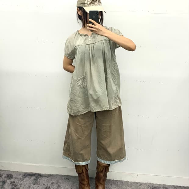 재패니즈 모리 프릴 포켓 탑