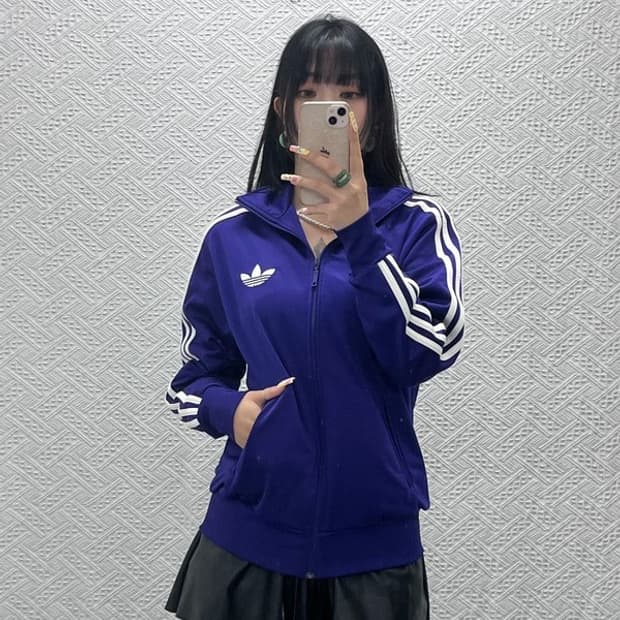 아디다스 파이어버드 빈티지 딥퍼플 포도맛 져지 집업 90 C13945