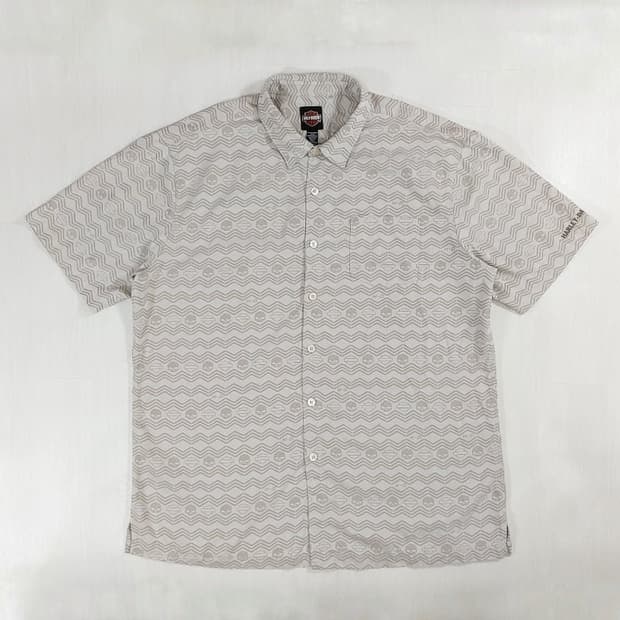 할리데이비슨 셰브론 해골 패턴 반팔셔츠 2XL