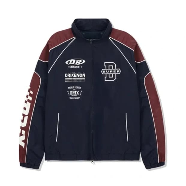 새상품) 남녀공용 드릭스 배색 레이싱 자켓 바람막이 네이비