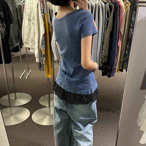 1)ANAP vintage y2k 도트 레이스 블루 원피스