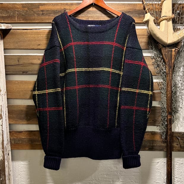 [L]폴로 랄프로렌 다크그린 타탄체크 울 스웨터