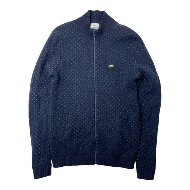 라코스테 네이비 니트 집업 가디건 100