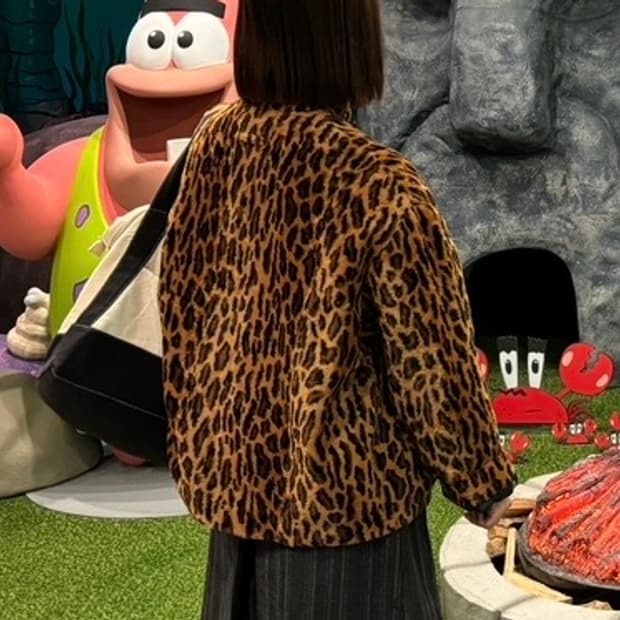 호피 레오파드 퍼 자켓