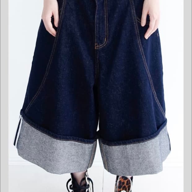 wide selvage bermuda pants