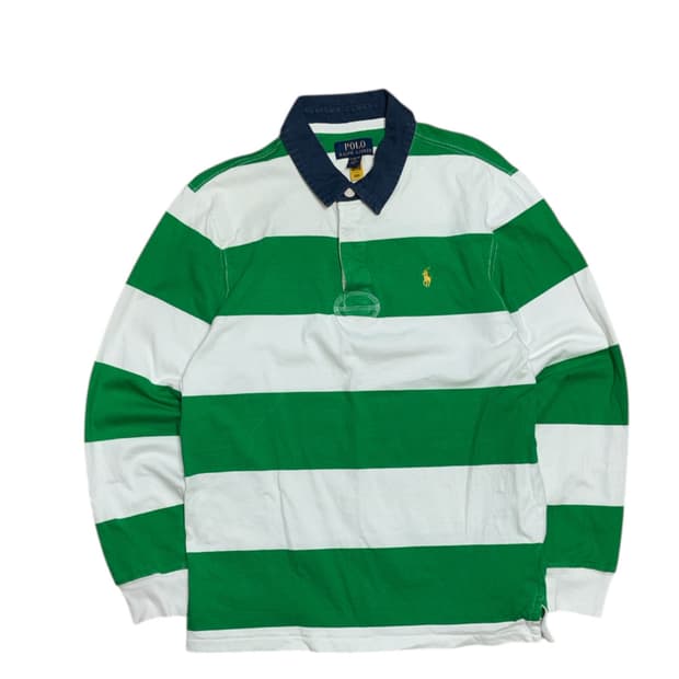 폴로 랄프로렌 스트라이프 럭비티 카라티 (qr인증)
