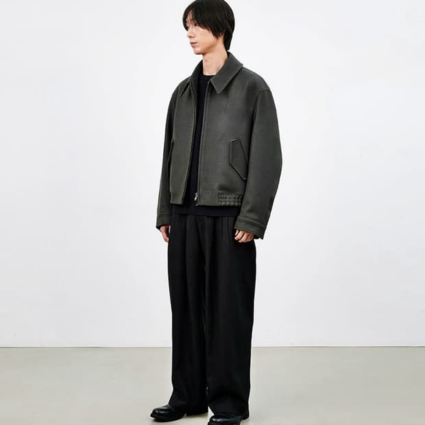 (50) 마마가리 포트베이 울 블루종 다크 올리브