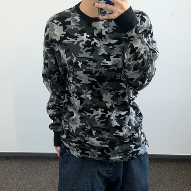 Polo 폴로 블랙포니 카모 와플 니트