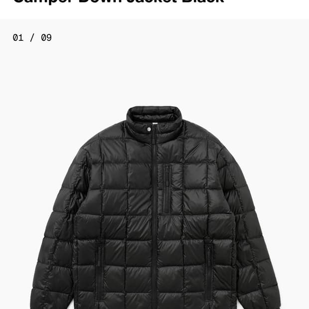 카키스 캠퍼 다운 자켓 블랙xl