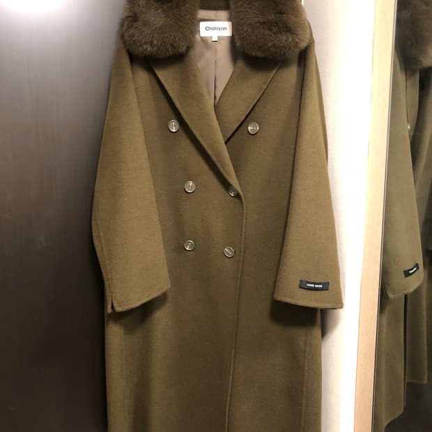 Chalayan 핸드메이드 퍼 코트 [카키]