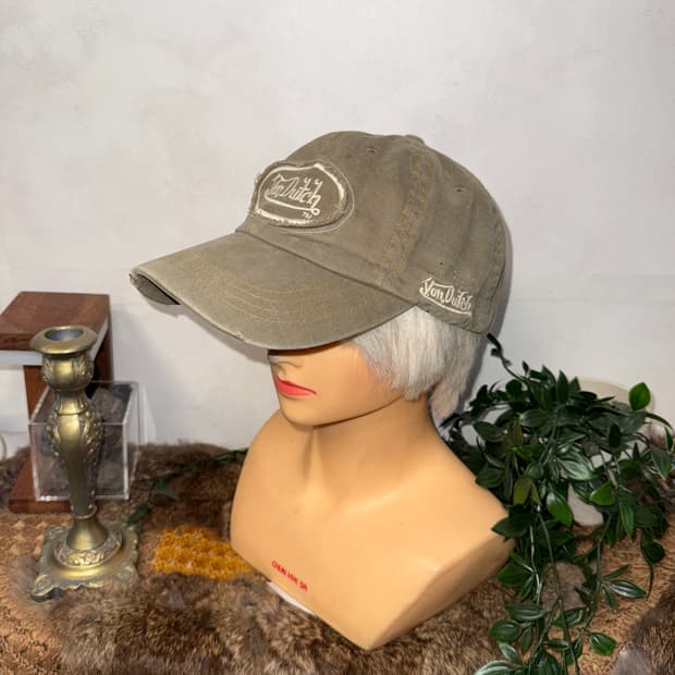 Von Dutch ash khaki logo ball cap