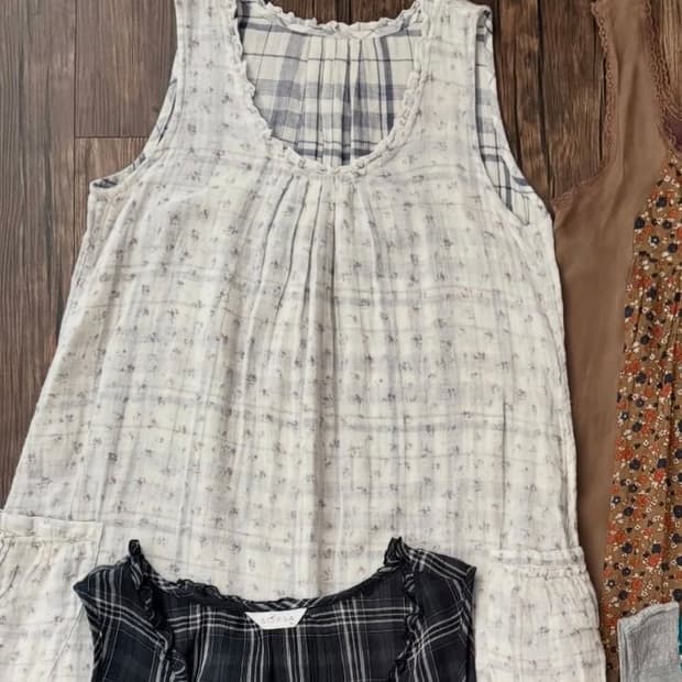 스즈코빈티지 잔꽃체크 리버시블 원피스 모리걸마루빈티지카메빈티지모리노가토