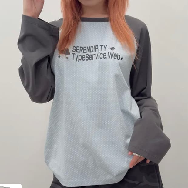 타입서비스 도트 롱슬리브 차콜