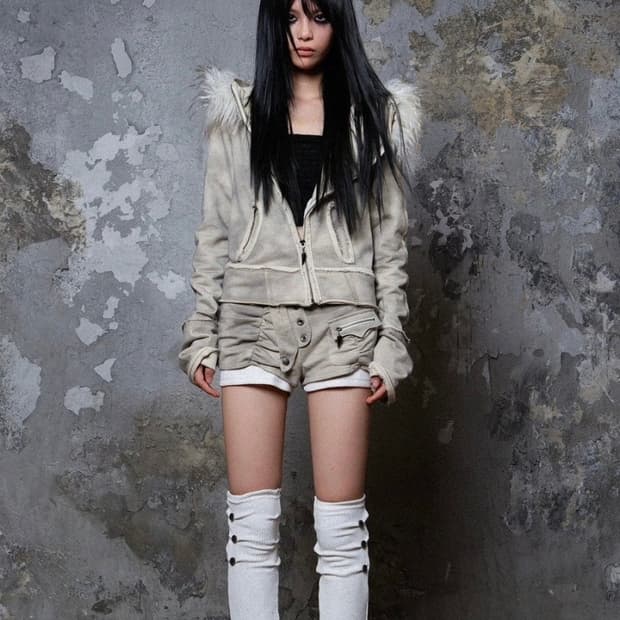 ARIADNAw 퍼 후드집업 shopcor 펑크 빈티지