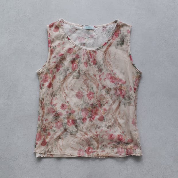 flower mesh sleeveless