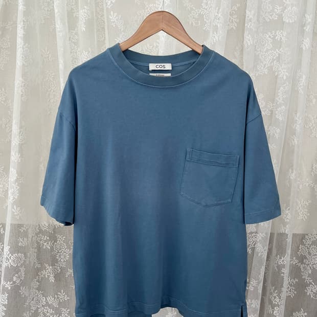 L) 코스 COS 오버사이즈 포켓 반팔 티셔츠 블루