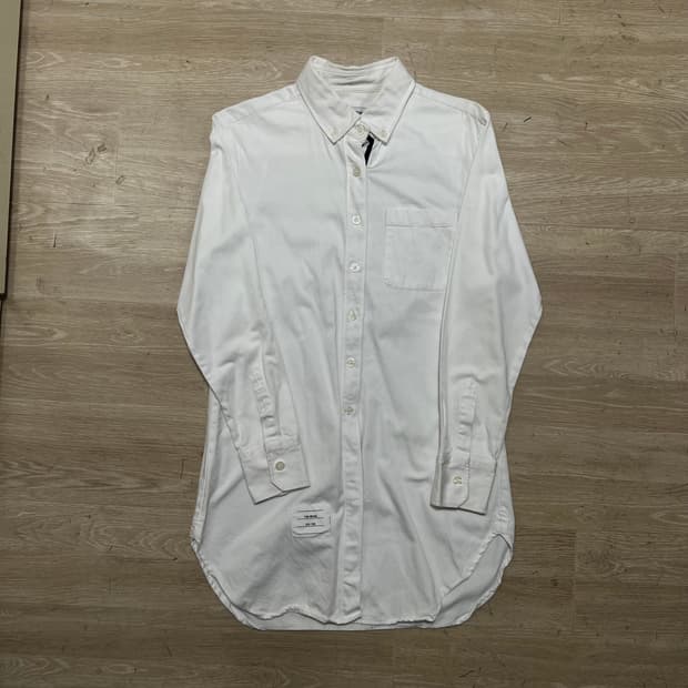 톰브라운 여성 라운드햄 버튼다운 롱 긴팔셔츠 [화이트] 66(M/95)