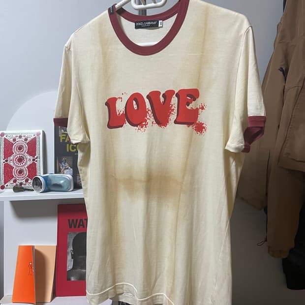 돌체앤가바나 Love 프린팅 링거 티셔츠 46사이즈