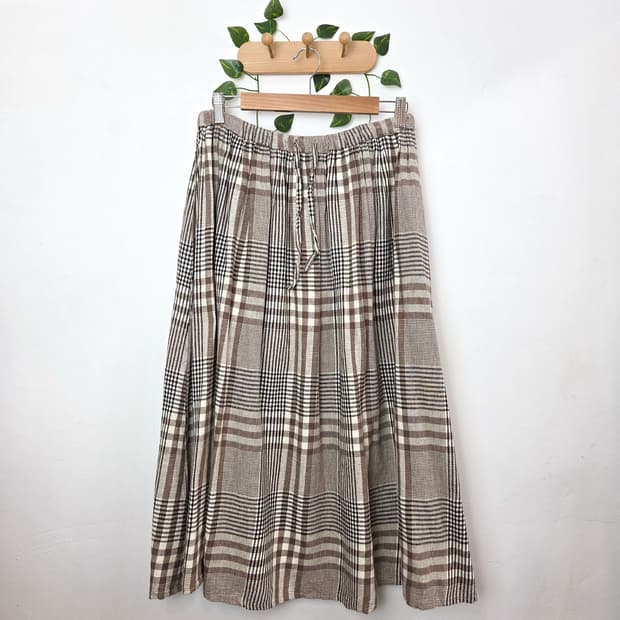 sm2 코지 체크 롱스커트