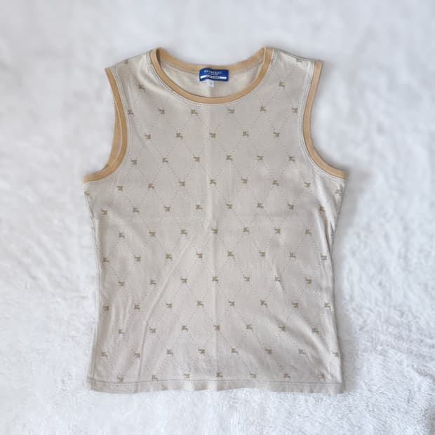 Burberry 버버리 블루라벨 베이직 모노그램 로고 딱붙 탱크탑