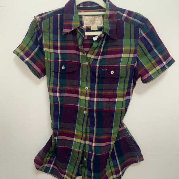 빈티지 체크 셔츠