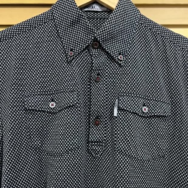 블랙앤화이트재팬 여성 체크카라긴팔티셔츠 M