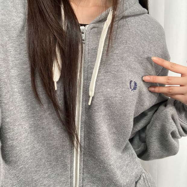 프레드페리 그레이 후드집업