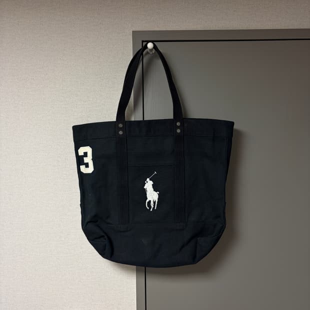 폴로 캔버스 토트백