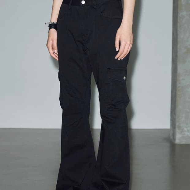 피그먼트 부츠컷 카고 팬츠