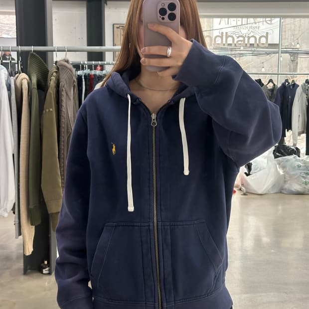  폴로랄프로렌 코튼 후드집업 네이비