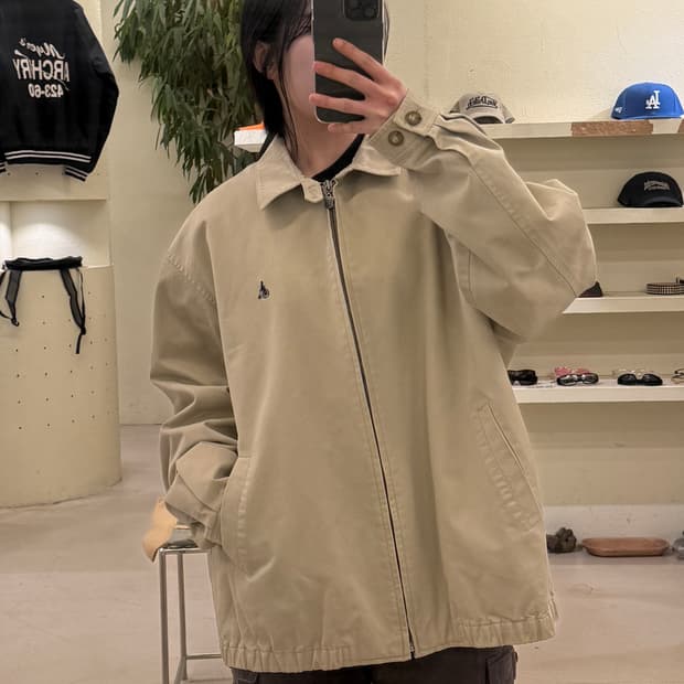 빈폴 베이지 스몰로고 스윙톱 자켓 U391