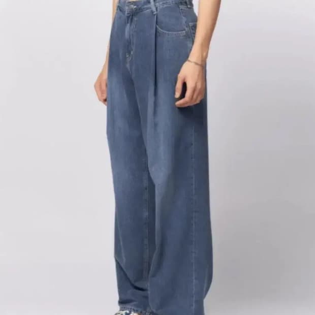 비긴202 원턱 와이드 슬랙스 데님 2사이즈