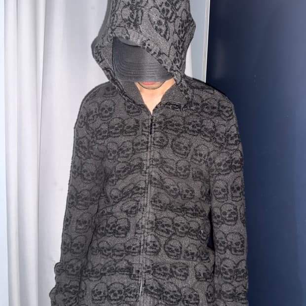 히스테릭 글래머 아카이브 아이코닉 해골 패턴 후드 집업 자켓