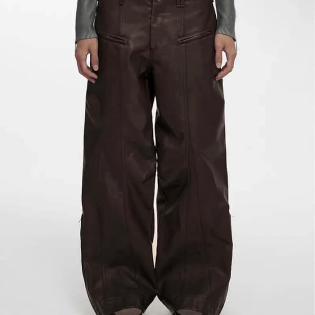 INDUSTRIAL LEATHER PANTS (UNISEX) BROWN 