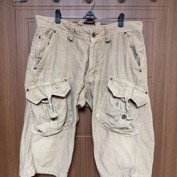 모리걸 하구미 일본 빈티지 브라운 베이지 카고 반바지 팬츠