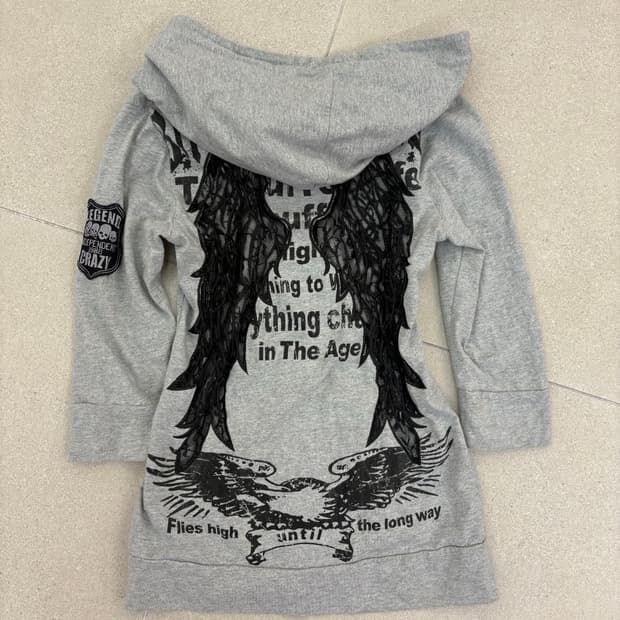 시스루 윙 그레이 후드집업